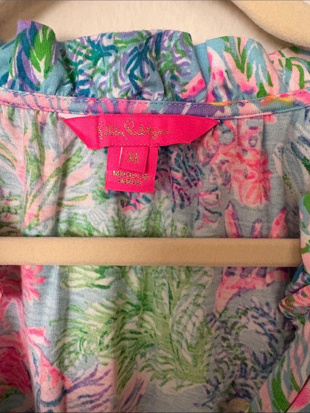 Lilly Pulitzer Pastel Floral Shift Dress in Light Blue, Pink & Green - Picture 2 of 3